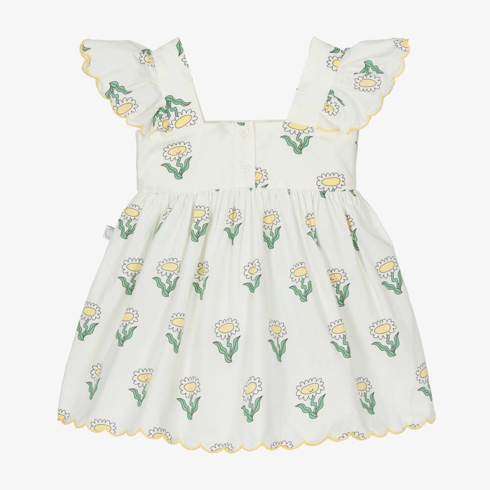 Stella McCartney Kids-Girls Ivory Daisy Poplin Dress | Childrensalon Outlet
