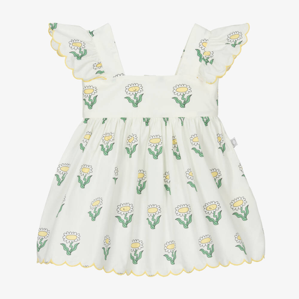 Stella McCartney Kids-فستان أبيض عاجي بنقشة الأزهار للبنات | Childrensalon Outlet