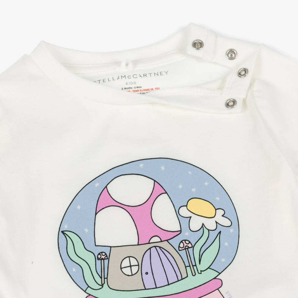 Stella McCartney Kids-Girls Ivory Fairy Globe Tee | Childrensalon Outlet
