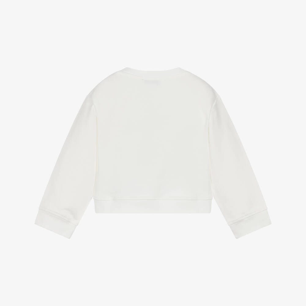 Stella McCartney Kids-Girls Ivory Floral Cotton Sweatshirt | Childrensalon Outlet