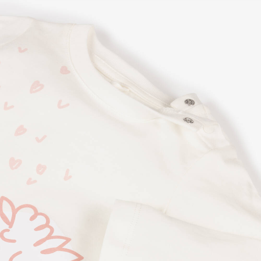 Stella McCartney Kids-Girls Ivory Floral Cotton Top | Childrensalon Outlet