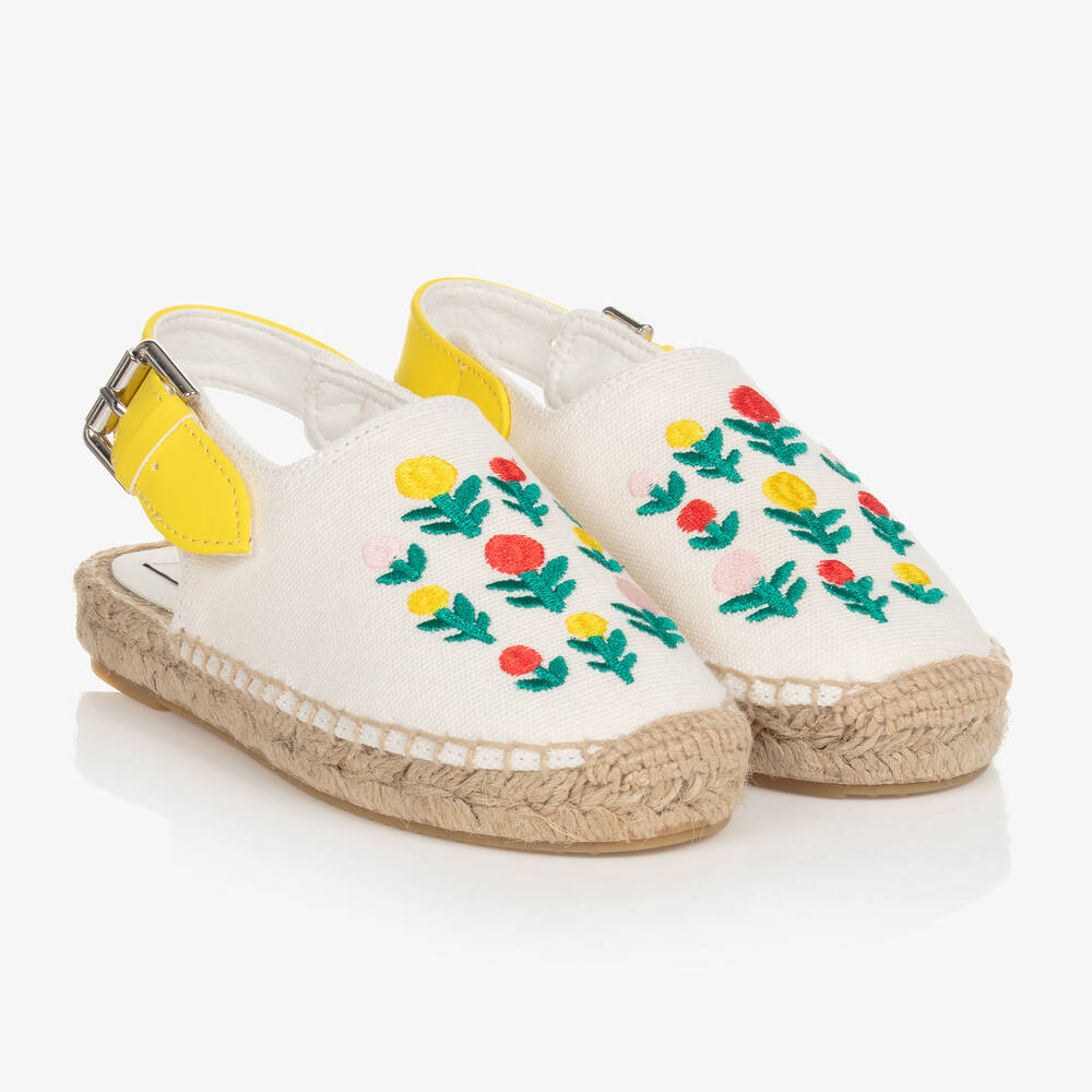 Stella McCartney Kids - Elfenbeinfarbene Blumen-Espadrilles | Childrensalon