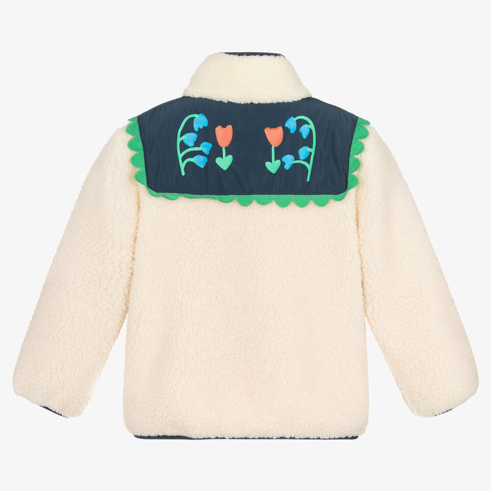 Stella McCartney Kids-Кремовая флисовая куртка с цветами | Childrensalon Outlet