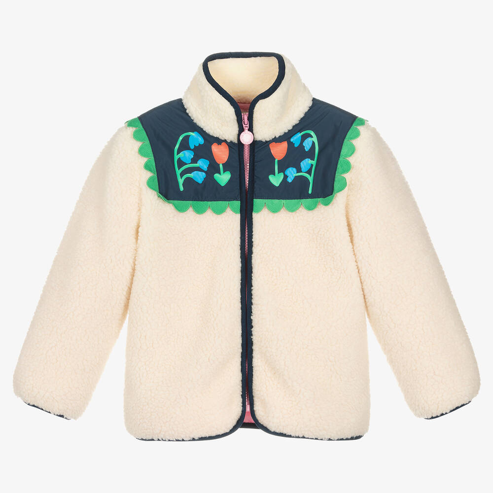 Stella McCartney Kids-Girls Ivory Floral Fleece Jacket | Childrensalon Outlet