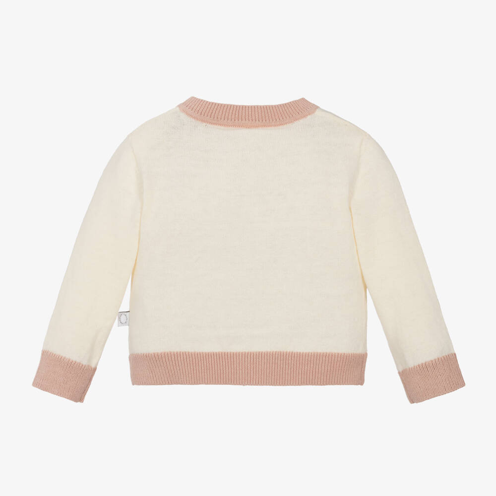 Stella McCartney Kids-Girls Ivory Floral Knit Cardigan | Childrensalon Outlet