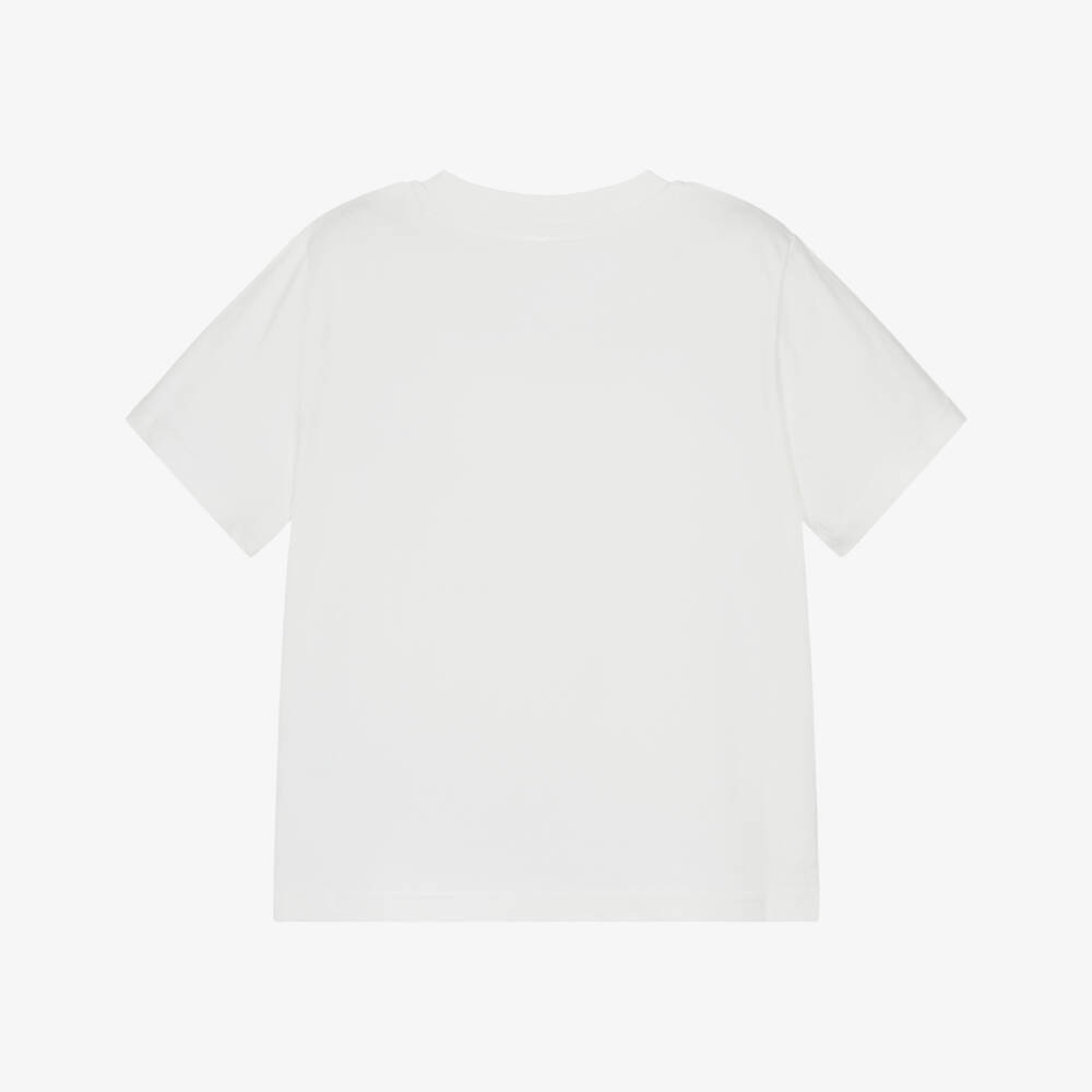 Stella McCartney Kids-Girls Ivory Floral Logo T-Shirt | Childrensalon Outlet