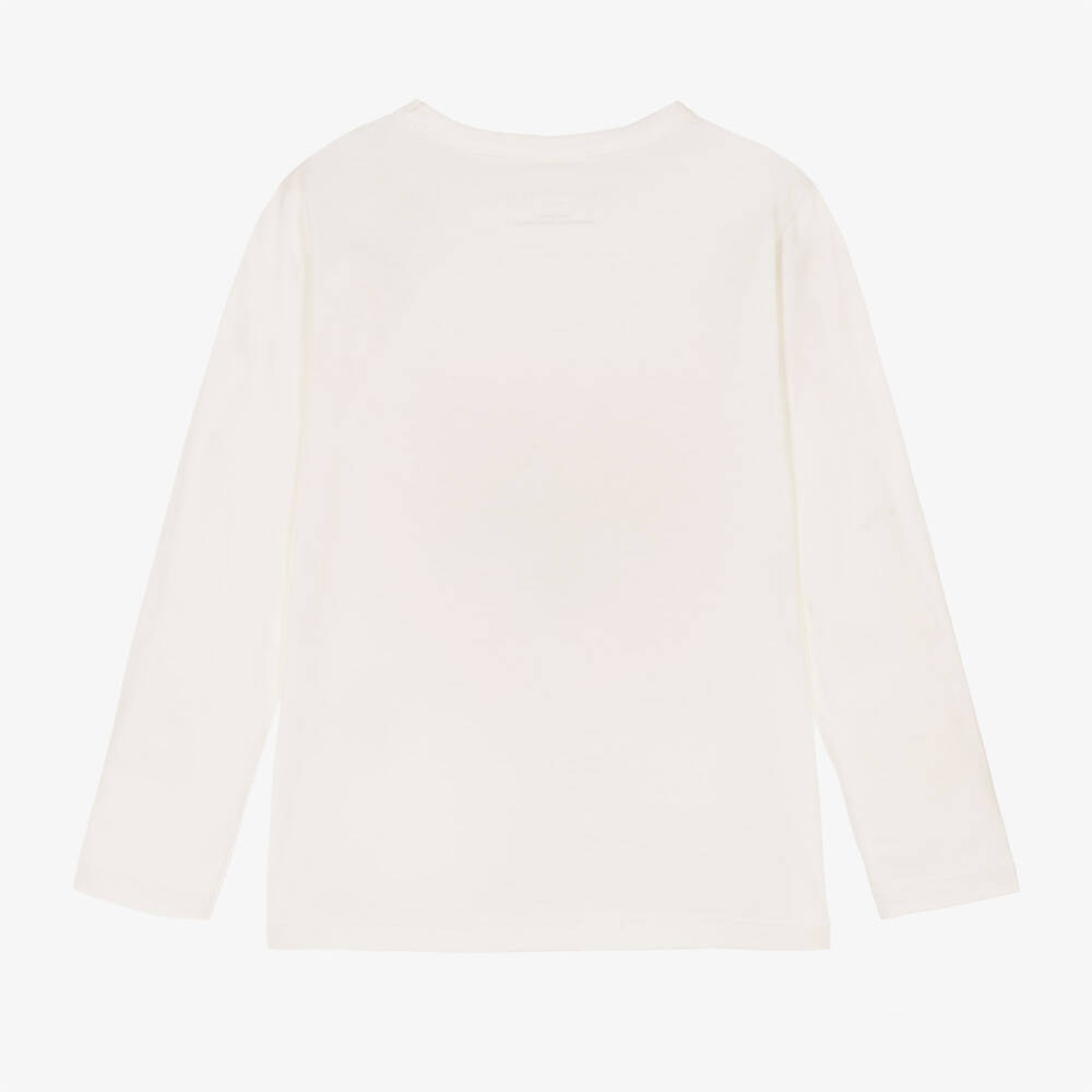 Stella McCartney Kids-Girls Ivory Floral Logo Tee | Childrensalon Outlet