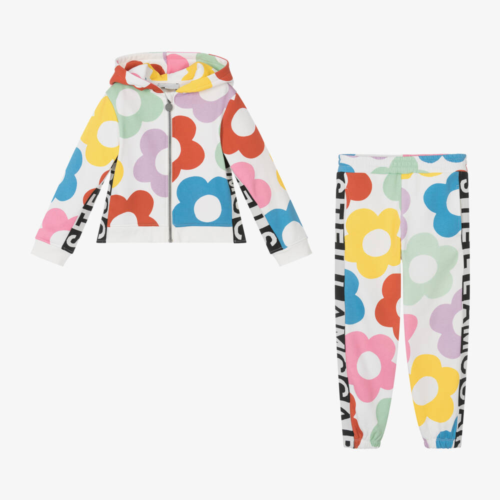 Stella McCartney Kids-Girls Ivory Floral Tracksuit | Childrensalon Outlet