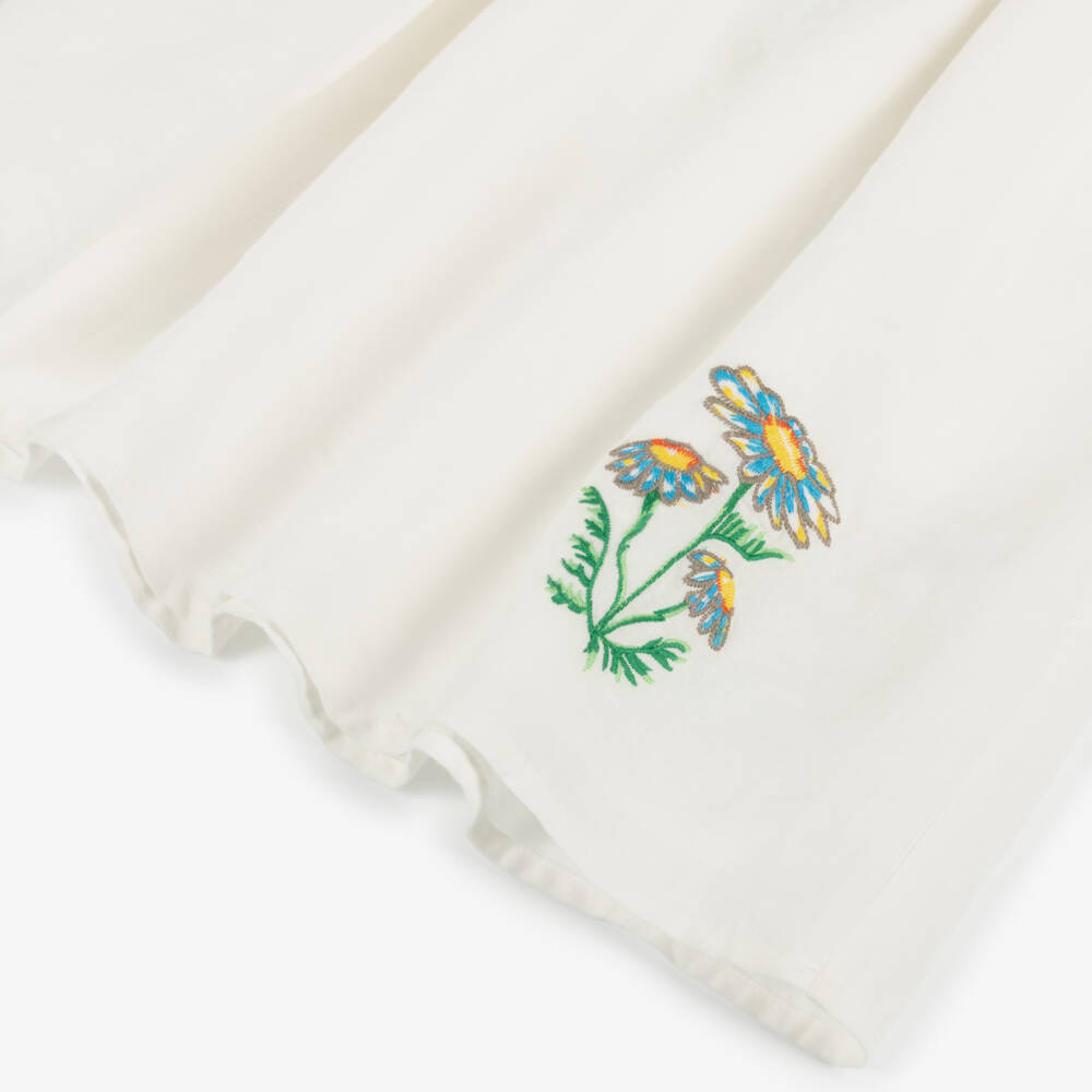Stella McCartney Kids-Girls Ivory Flower Embellished Dress | Childrensalon Outlet