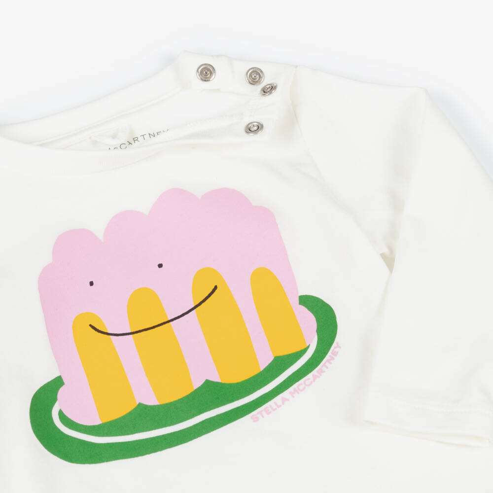 Stella McCartney Kids-Girls Ivory Jelly Graphic Top | Childrensalon Outlet