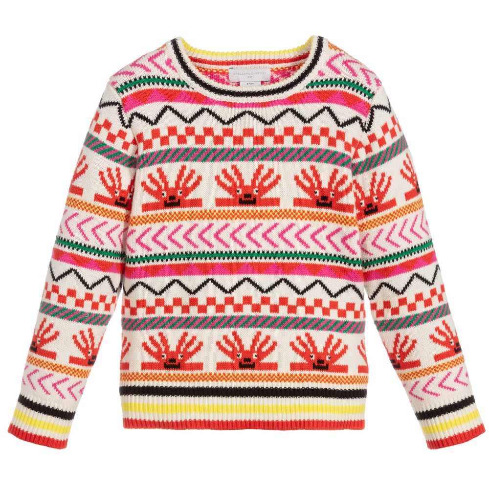 Stella McCartney Kids Christmas Capsule-Girls Ivory Knitted Sweater | Childrensalon Outlet