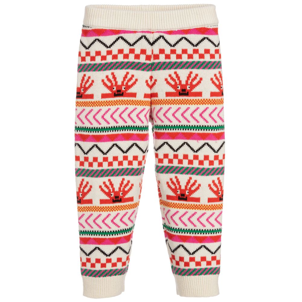 Stella McCartney Kids Christmas Capsule - Girls Ivory Knitted Trousers | Childrensalon