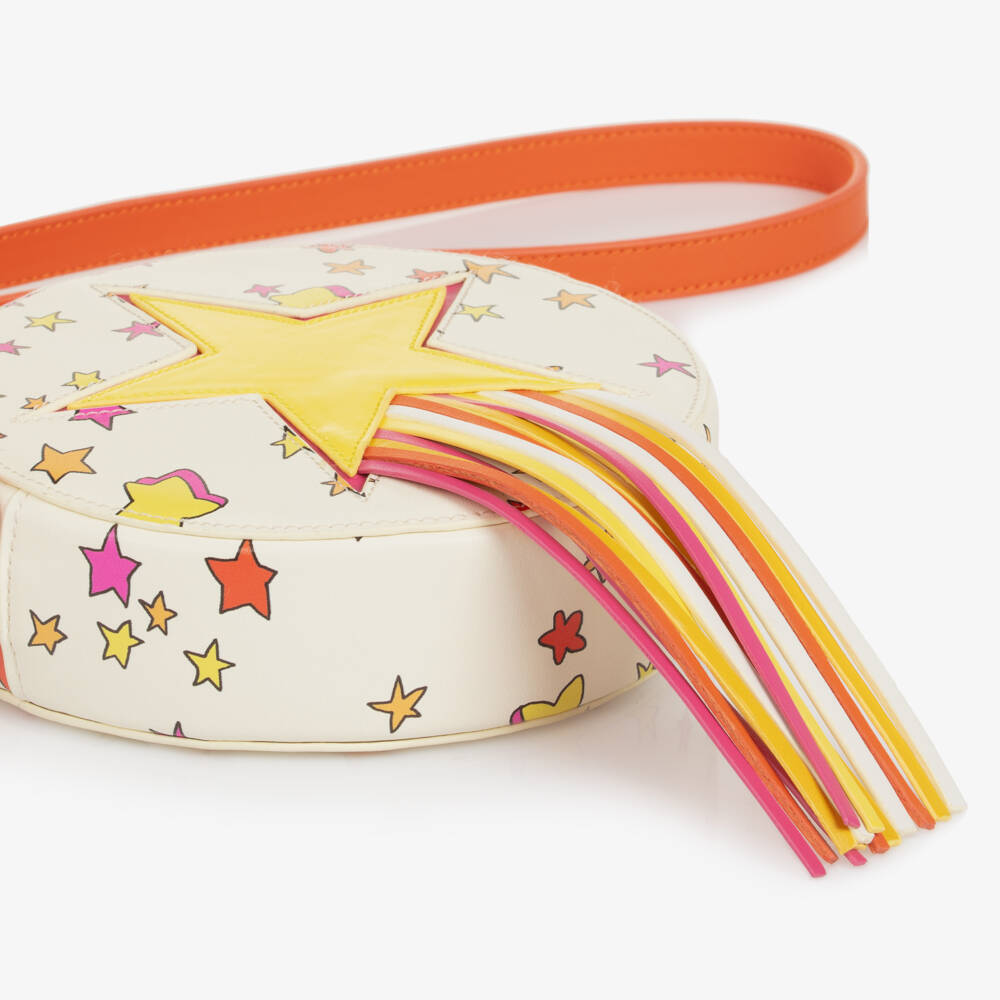 Stella McCartney Kids-Girls Ivory & Orange Shooting Star Bag (16cm) | Childrensalon Outlet