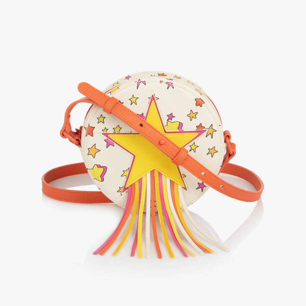 Stella McCartney Kids-Girls Ivory & Orange Shooting Star Bag (16cm) | Childrensalon Outlet