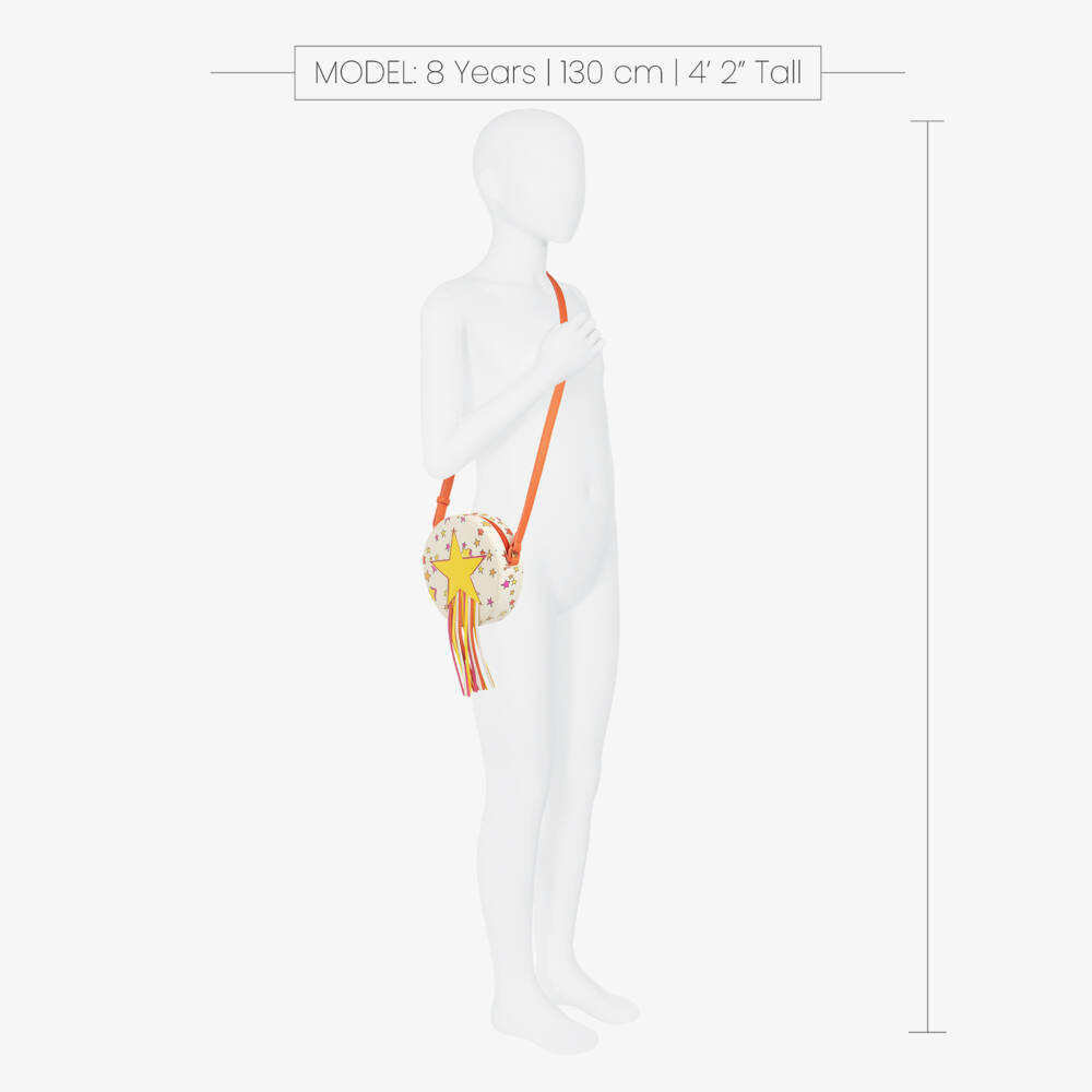 Stella McCartney Kids-Girls Ivory & Orange Shooting Star Bag (16cm) | Childrensalon Outlet