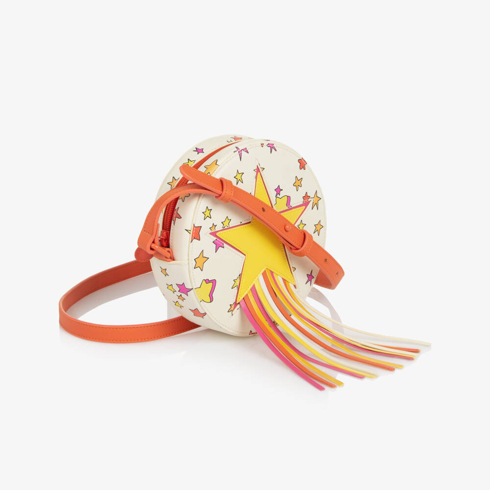 Stella McCartney Kids-Girls Ivory & Orange Shooting Star Bag (16cm) | Childrensalon Outlet