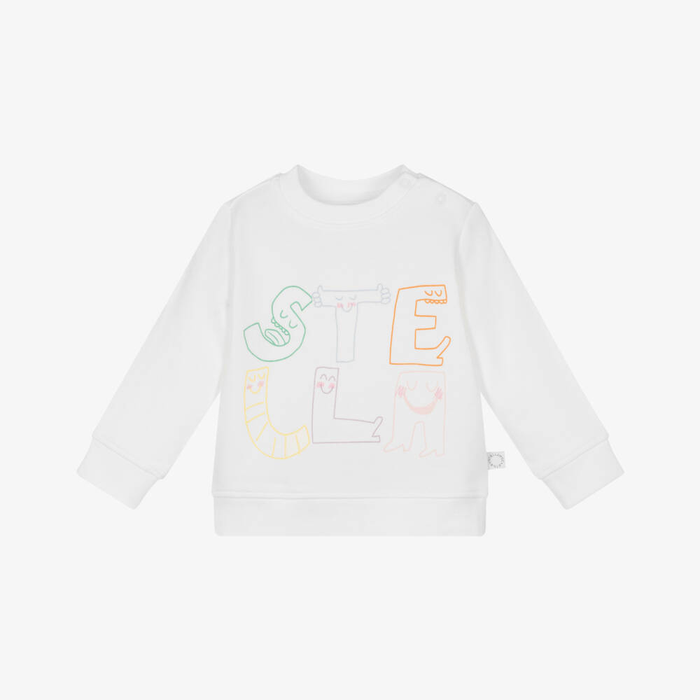 Stella McCartney Kids-بلوزة قطن عضوي عاجي للبنات | Childrensalon Outlet