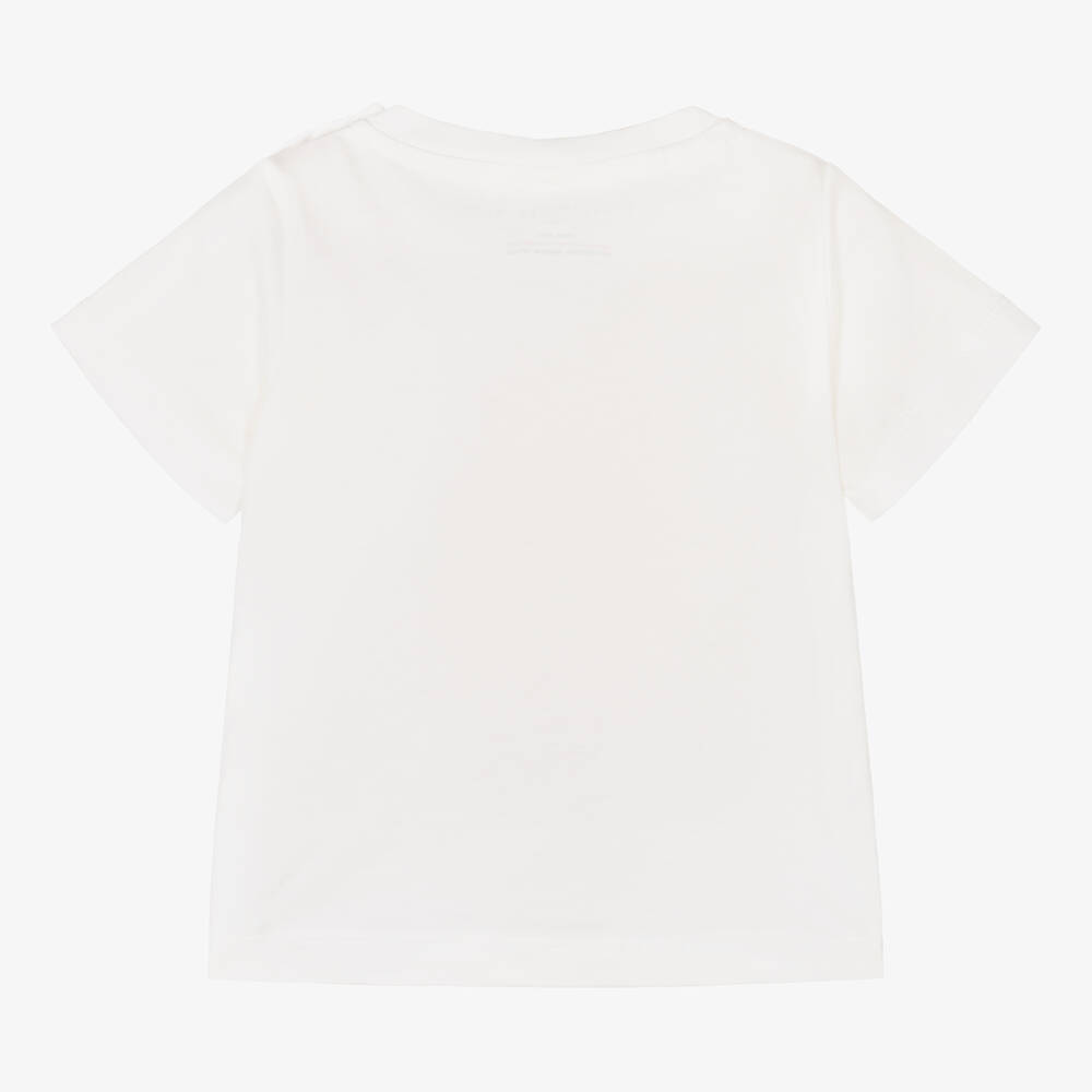 Stella McCartney Kids-Кремовая футболка из органического хлопка для девочек | Childrensalon Outlet