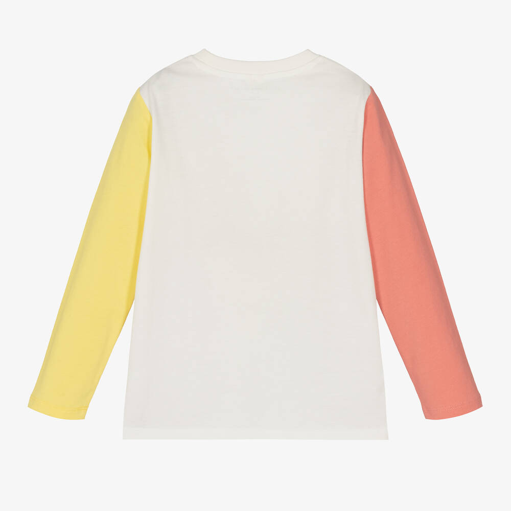 Stella McCartney Kids-Кремовый топ из органического хлопка с единорогами | Childrensalon Outlet