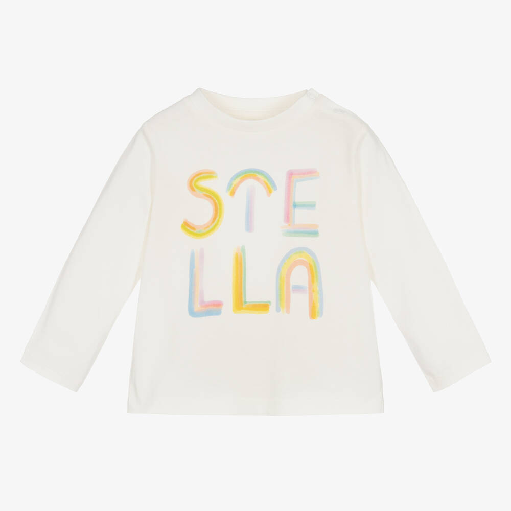 Stella McCartney Kids - توب أطفال بناتي قطن عضوي لون عاجي  | Childrensalon