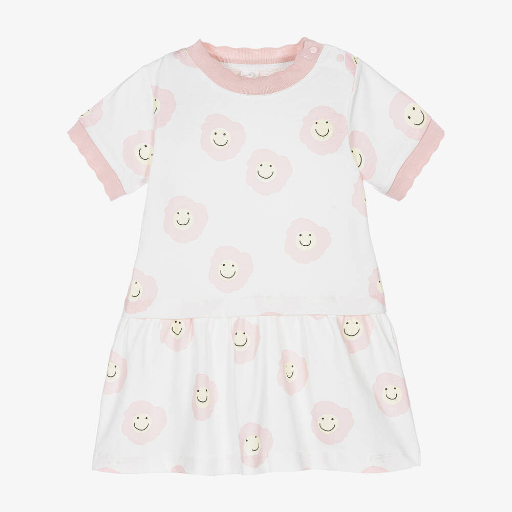 Stella McCartney Kids - Girls Ivory & Pink Smile Dress | Childrensalon