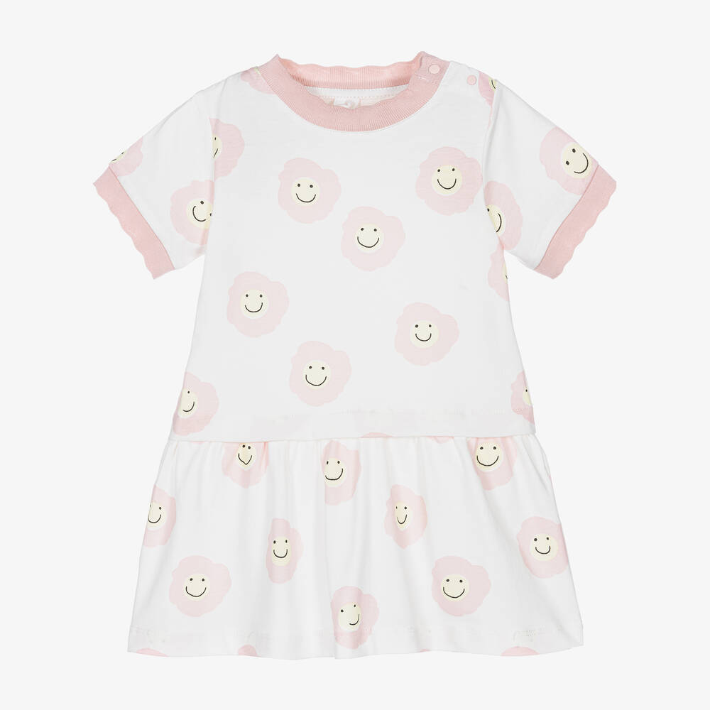 Stella McCartney Kids - Robe ivoire et rose Smile fille | Childrensalon