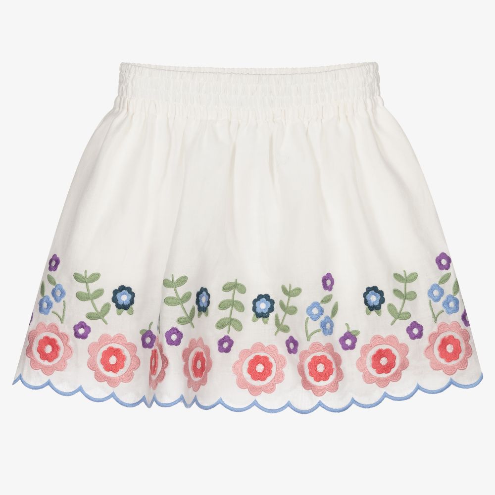 Stella McCartney Kids - Кремовая юбка из рами для девочек | Childrensalon