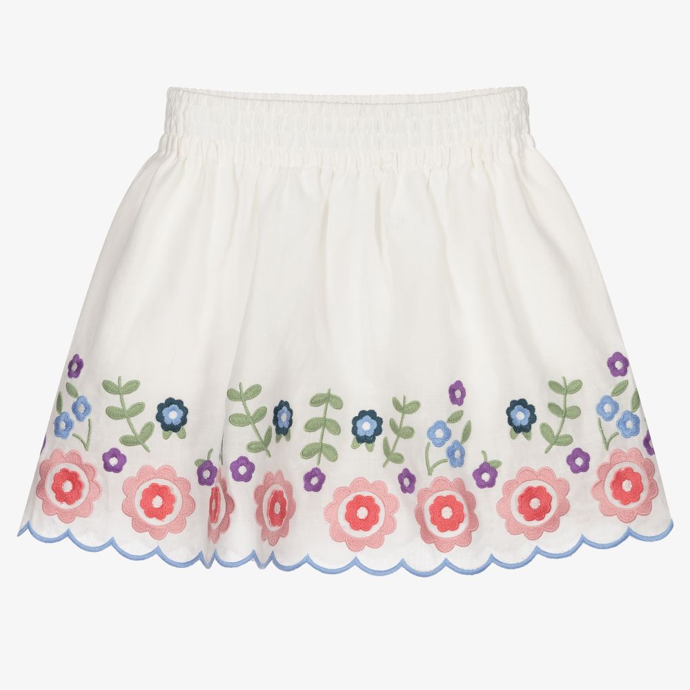 Stella McCartney Kids - Jupe ivoire en ramie Fille | Childrensalon