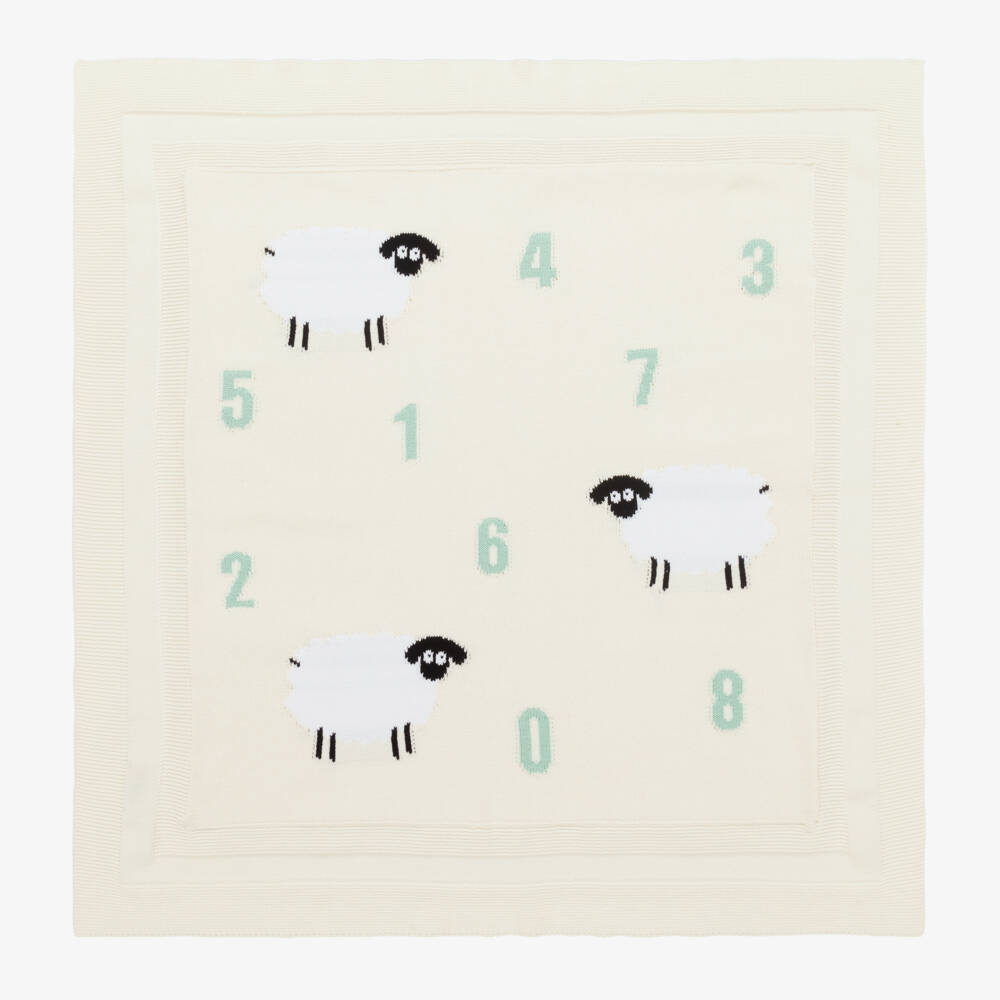 Stella McCartney Kids-Girls Ivory Sheep Knit Blanket | Childrensalon Outlet