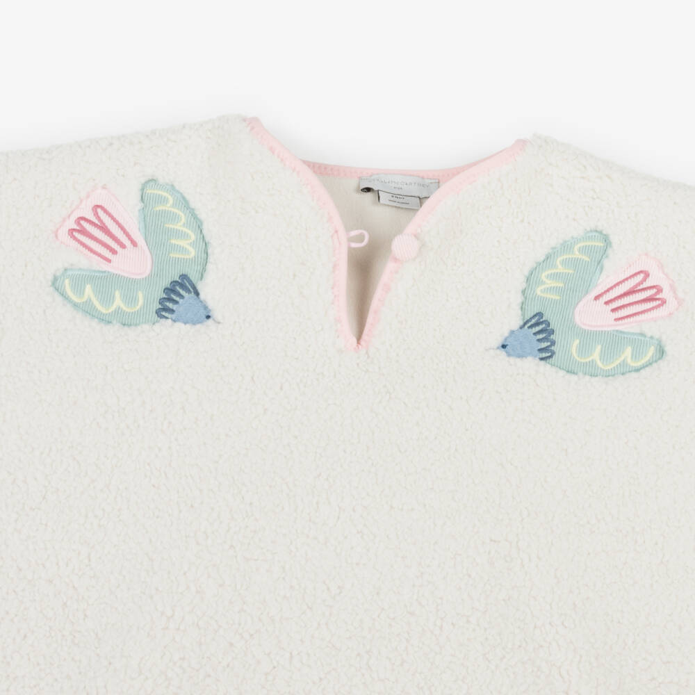 Stella McCartney Kids-Girls Ivory Sherpa Fleece Bird Cape | Childrensalon Outlet