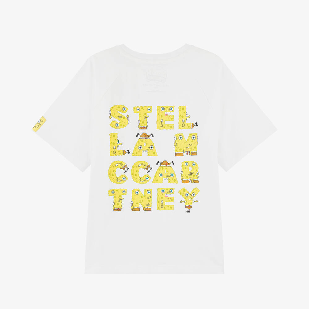 Stella McCartney Kids-Кремовая футболка SpongeBob для девочек | Childrensalon Outlet