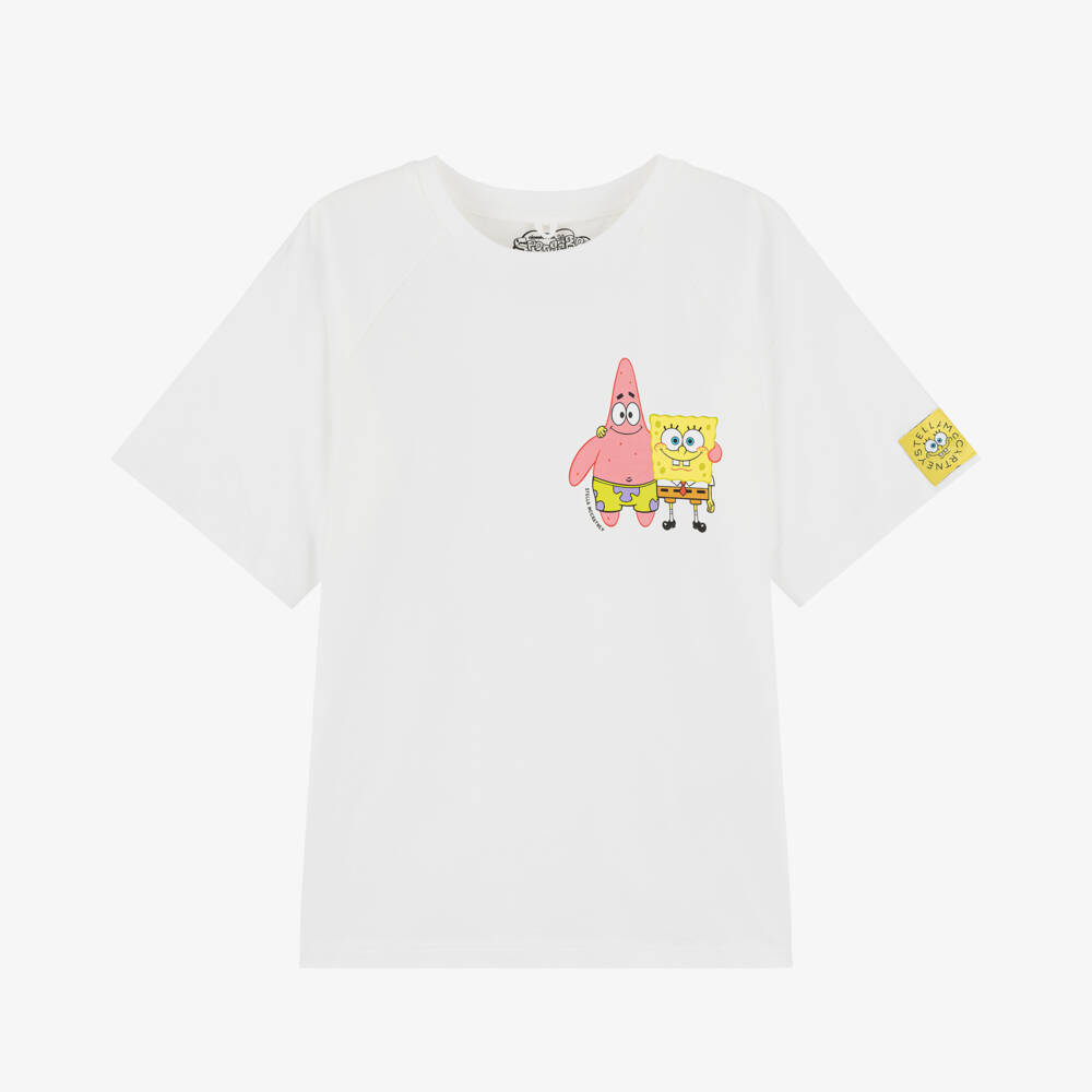 Stella McCartney Kids-Кремовая футболка SpongeBob для девочек | Childrensalon Outlet