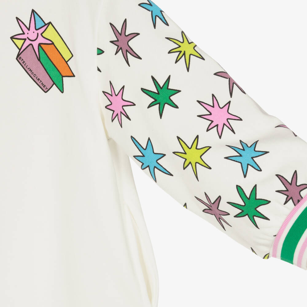 Stella McCartney Kids-Girls Ivory Starry Cotton Dress | Childrensalon Outlet