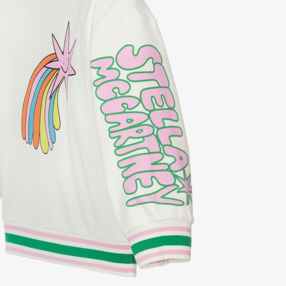 Stella McCartney Kids-Girls Ivory Starry Cotton Jumper | Childrensalon Outlet