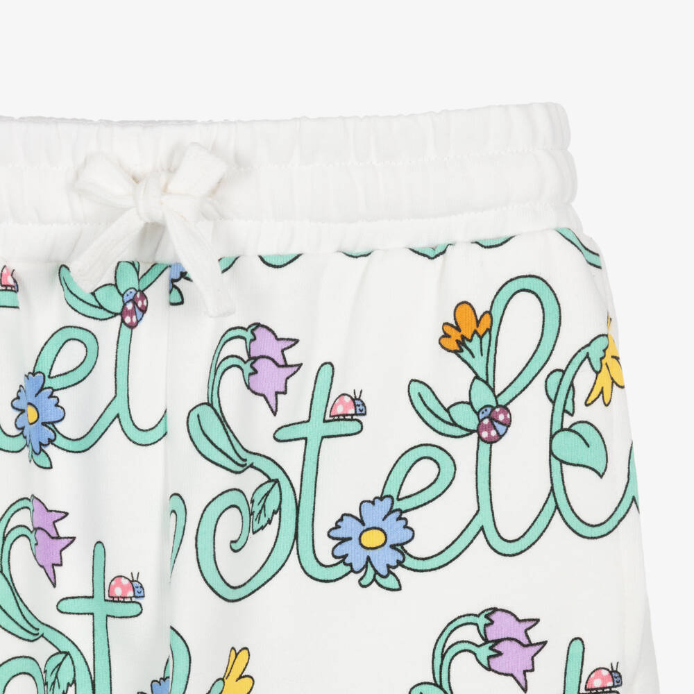 Stella McCartney Kids-Girls Ivory Stella Vine Print Cotton Joggers | Childrensalon Outlet