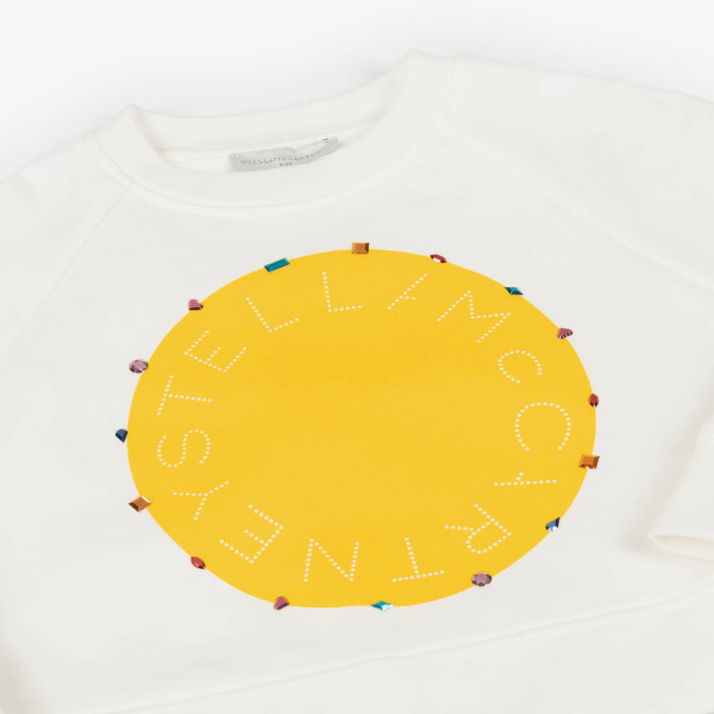 Stella McCartney Kids-Girls Ivory & Sunshine Logo Sweatshirt | Childrensalon Outlet