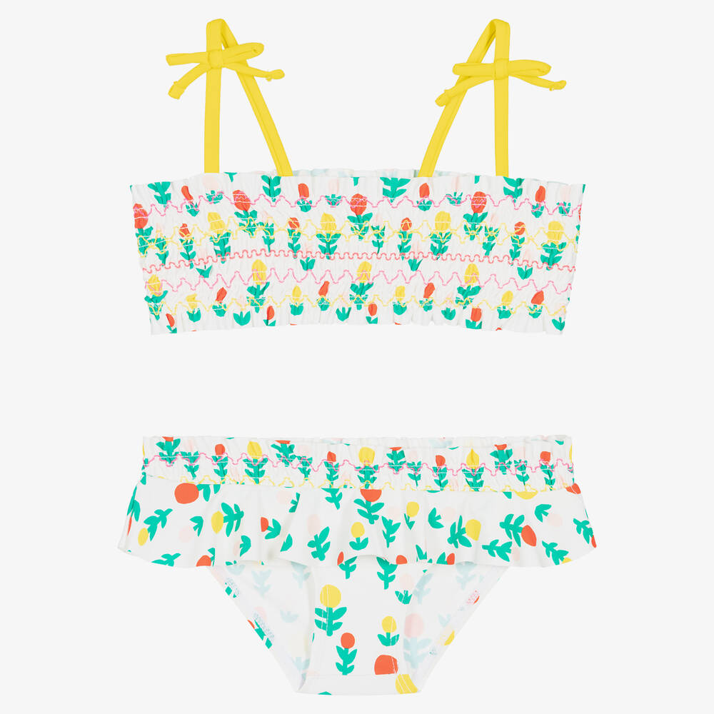 Stella McCartney Kids - Girls Ivory & Yellow Floral Bikini | Childrensalon