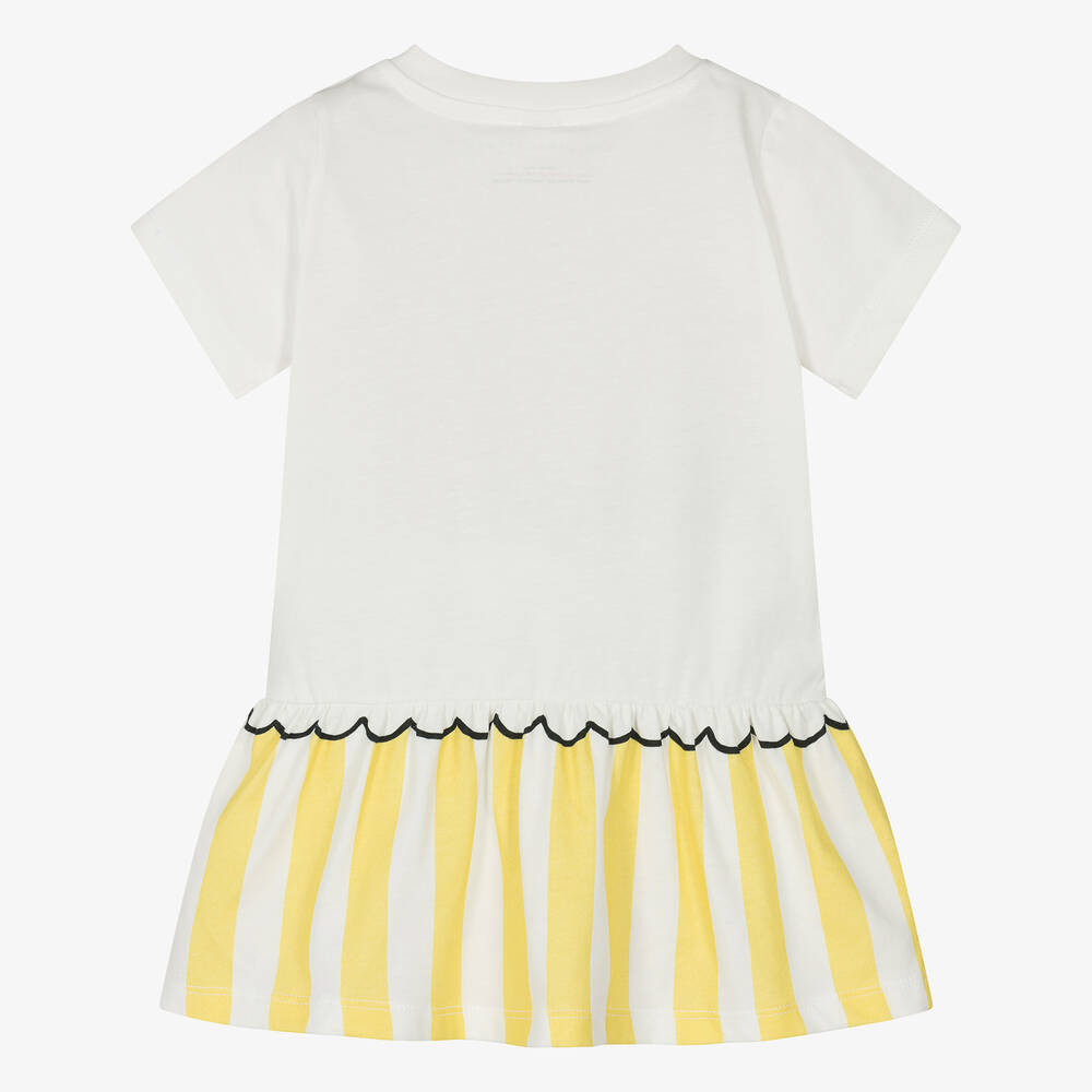 Stella McCartney Kids-Girls Ivory & Yellow Organic Cotton Dress | Childrensalon Outlet