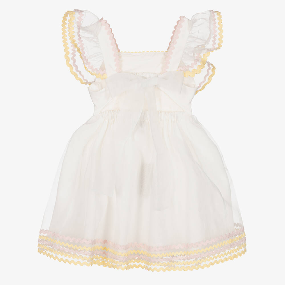 Stella McCartney Kids-Кремово-желтое платье из органзы | Childrensalon Outlet