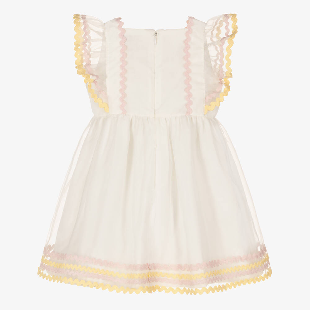 Stella McCartney Kids-Кремово-желтое платье из органзы | Childrensalon Outlet