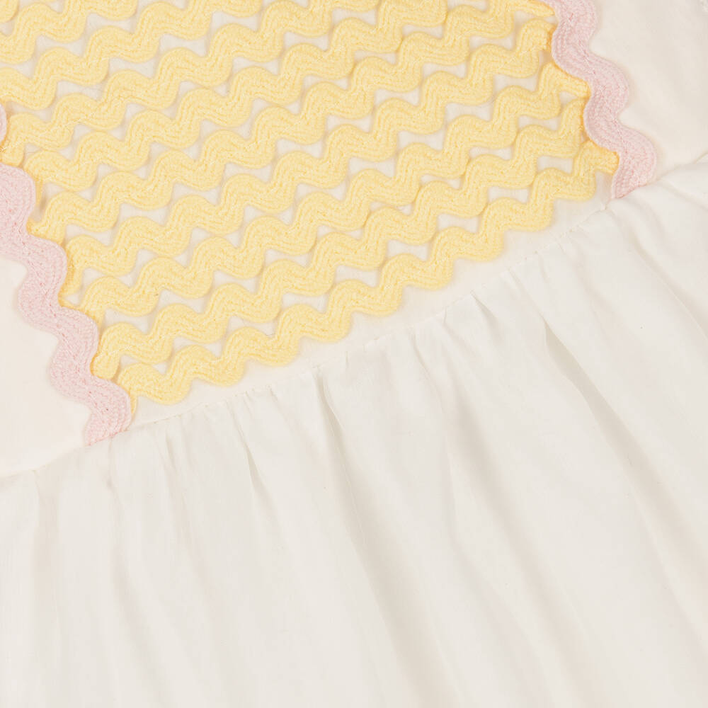 Stella McCartney Kids-Кремово-желтое платье из органзы | Childrensalon Outlet