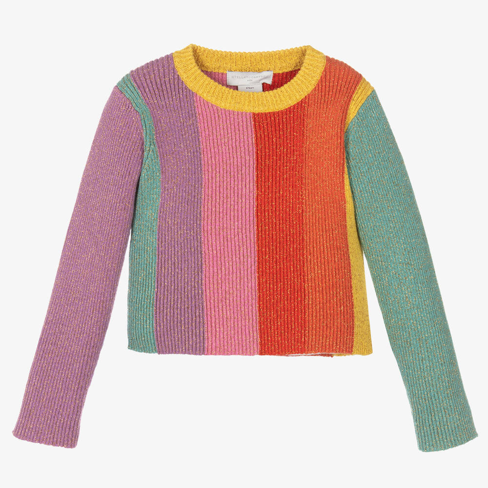 Stella McCartney Kids - Girls Knitted Stripe Sweater | Childrensalon