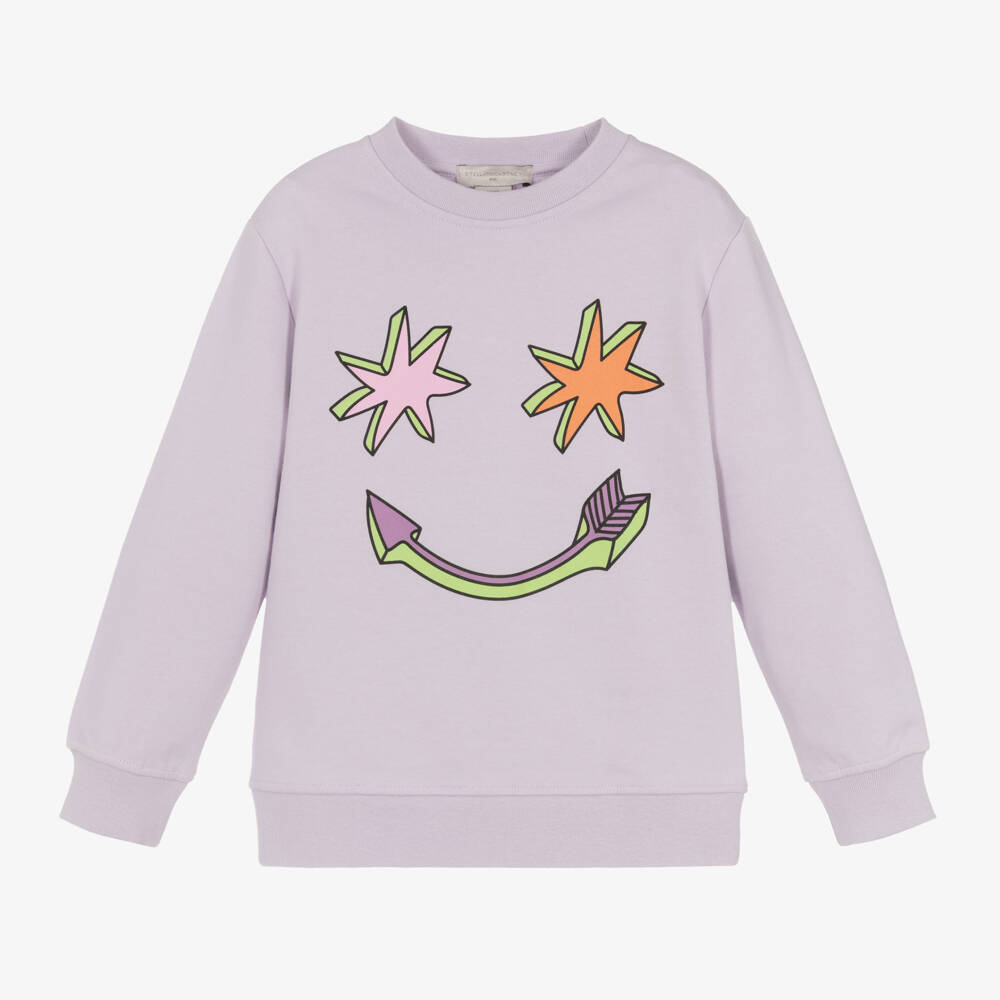 Stella McCartney Kids-Girls Lavender Cosmic Face Jumper | Childrensalon Outlet