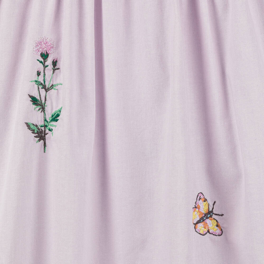 Stella McCartney Kids-Girls Lavender Cotton Floral Dress | Childrensalon Outlet