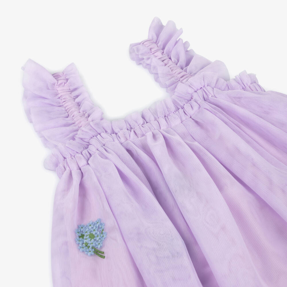 Stella McCartney Kids-Girls Lavender Floral Tulle Gown | Childrensalon Outlet