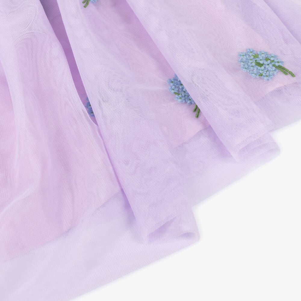 Stella McCartney Kids-Girls Lavender Floral Tulle Gown | Childrensalon Outlet