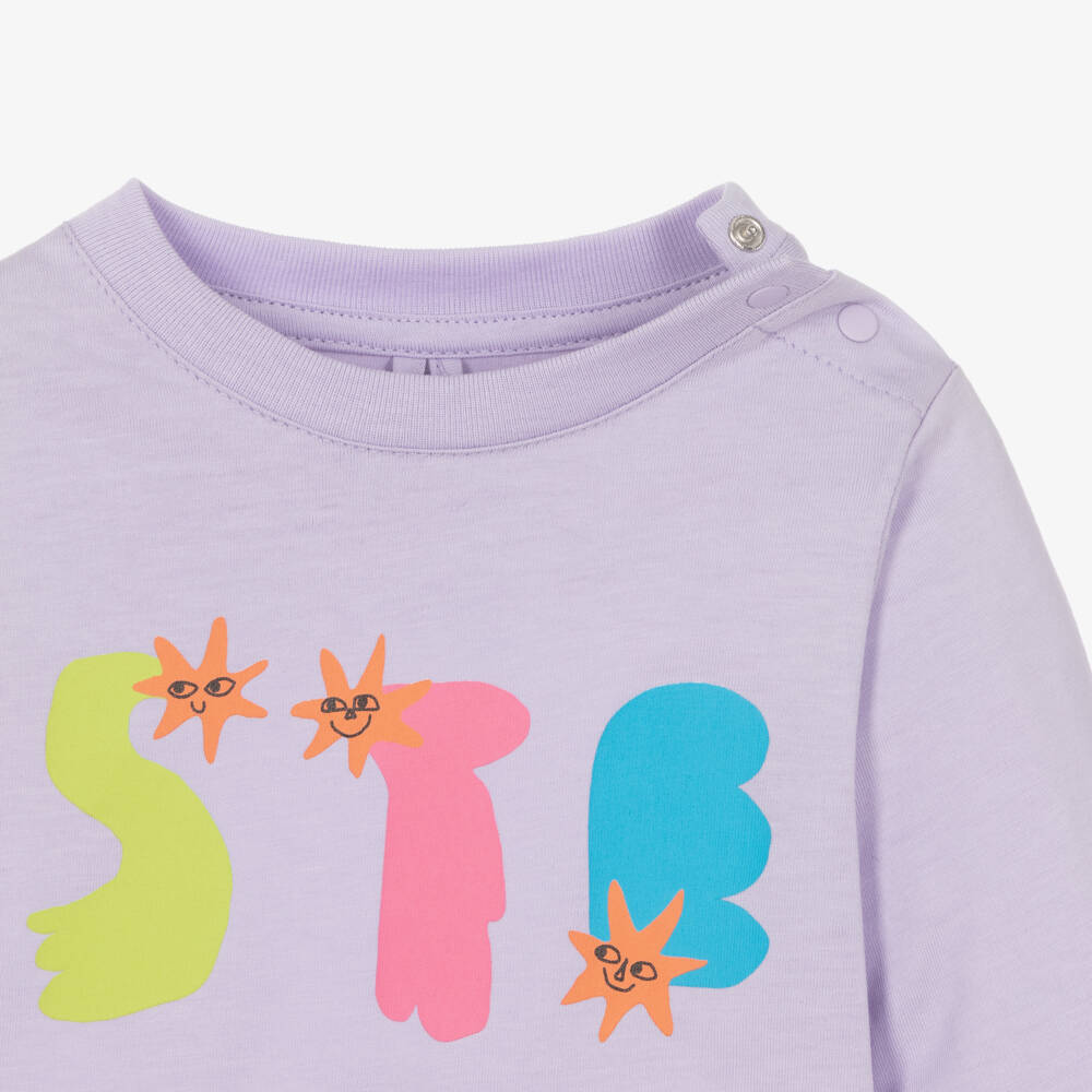 Stella McCartney Kids-Girls Lavender Organic Cotton Tee | Childrensalon Outlet