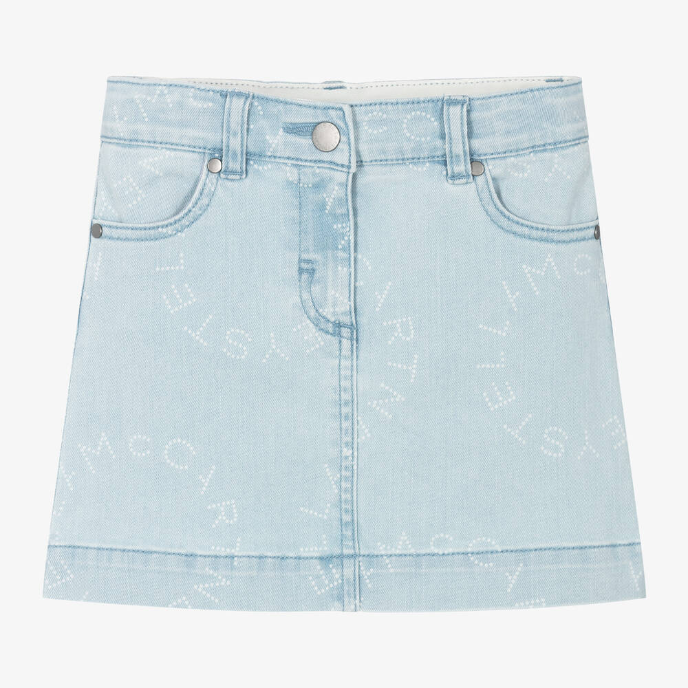 Stella McCartney Kids-Girls Light Blue Denim Skirt | Childrensalon Outlet
