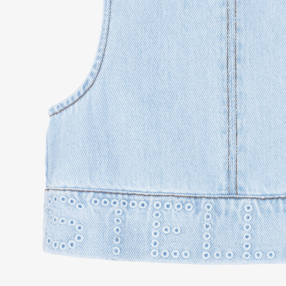 Stella McCartney Kids-Синий джинсовый топ без рукавов для девочек | Childrensalon Outlet