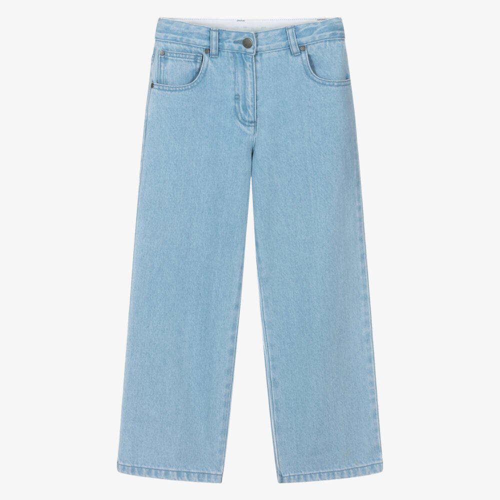 Stella McCartney Kids-بنطلون جينز أزرق فاتح مزين بالزهور للبنات | Childrensalon Outlet